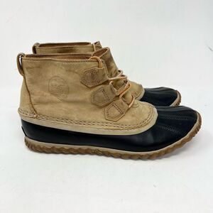 Sorel Out N About Winter & Rain Boots Womens 9 Duck Leather Rubber Ankle Booties
